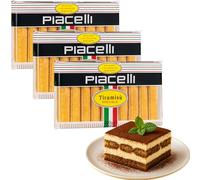 3 x PIACELLI Tiramisu lady fingers biscuits for tiramisu 3x200g, Italian biscuits for tiramisu desserts, ladyfingers Tiramisù Speciale (upto 19 servings) - Made in Italy