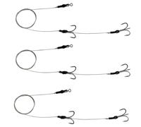 3 x Pike Dead Bait Rigs with TREBLE HOOKS size 2 4 6 8 for Pike Fishing Trace Hooks Live Bait - Ready to go! (Barbless, 8 (Small))