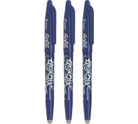 3 x Pilot FriXion Roller Ball Erasable Pens 0.7mm Black or Blue BL-FR7