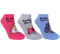 3 x Pink/Grey/Blue Socks, Shoe Liners For Ladies LITTLE MISS 37-42