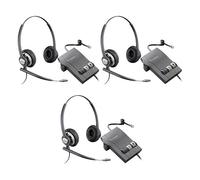 3 x Plantronics HW720 EncorePro Binaural Headsets + M22 43596-65 Amplifiers