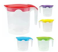 3 x 1 Litre Fridge Door Plastic Jug - Water Jug - Milk Storage Contanier Pitcher Juice Jugs with Lid (Set-3)