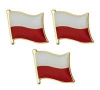 3 X Poland Polish Naval Crest Diplomat Nation Country Flag Lapel Pin Badge - 1.9cm x 1.6cm Each - Set of 3 Hard Enamel Maritime Emblem Pins - Polish Navy National Pride Accessory