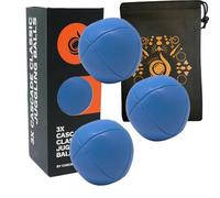 3 x Pro 105g Cascade 8 Panel Thud Juggling Balls & Bag - Set of 3 Juggling Balls (Blue)