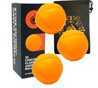 3 x Pro 105g Cascade 8 Panel Thud Juggling Balls & Bag - Set of 3 Juggling Balls (Orange)