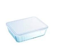 3 X Pyrex Rectangular Dish with Plastic Lid, 1.5L