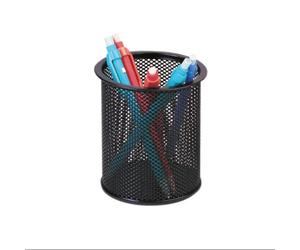 3 x Q Connect Mesh Pen Pot - Black - New + Free 24h Delivery