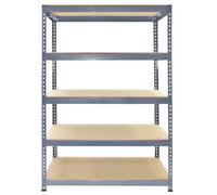 3 x Q-Rax Grey Metal Garage Racking Units 90 x 50 x 180cm - 5 Tier Shelving Bay