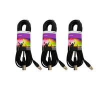 QTX Professional DMX Lighting Leads XLR Plug to Socket 10.0m