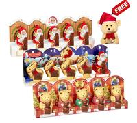 3 x Random Mixed Assorted Christmas Chocolate Gifts with Free Christmas Teddy Bear - Milk Chocolate Santa Sleigh 5x10g, Golden Teddys 5x10g & Santa 5x10g Bulk Christtmas Chocolates