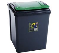 3 x Recycling Bin & Lid - Graphite/Green