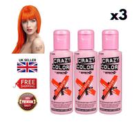 Crazy Color 100ml Semi Permanent Hair Color Dye Cream - Orange Pack of 8