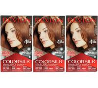3 x Revlon Colorsilk Permanent Hair Colour - 55 Light Reddish Brown