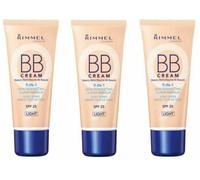 _3 x Rimmel BB Cream 9 in 1 Skin Perfecting Super Make up 30ml FULL SIZE Light