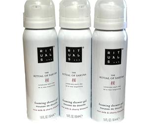 3 x Rituals The Ritual of Sakura Foaming Shower Gel's 50ml Travel Size