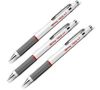 3 x Rotring Rapid 0.7mm HB Lead, Double Knock, Vanishing Mechanical Pencil with Twistable Eraser Tip & Soft Touch Rubberised Easy Grip - Loose in Plain Packaging