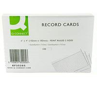 3 x Ruled Feint Record Card - White (Pack of 200)