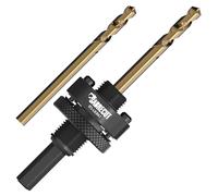 3 x SabreCut HSARB03K1 Universal A2 Fast Change Hole Saw Arbor and M35 Cobalt Drill Bits Kit 11mm HEX Shank Compatible with 32mm to 210mm Hole Saws