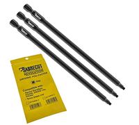 3 x SabreCut SC130SQ2_3 130mm SQ2 Compatible with SENCO DuraSpin DS200 DS202 DS202-14v DS205 EA0123 and TYREX D404-14V Autofeed Collated Drywall Screwdriver Gun Bit Single Ended Square No.2 Heavy Duty