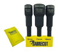 3 x SabreCut SCENDK1 Nut Socket Driver Set HEX to 8mm 10mm 13mm Nut Socket for Impact Drill Drivers