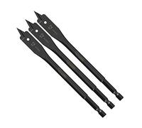 3 x SabreCut SCRIW12_3 12mm x 152mm Impact Rated Flat Wood Spade Bits for Softwood Hardwood Chipboard