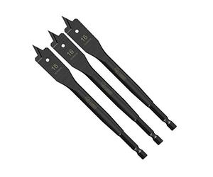 3 x SabreCut SCRIW16_3 16mm x 152mm Impact Rated Flat Wood Spade Bits for Softwood Hardwood Chipboard