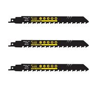 3 x SabreCut SCRS1543HM_3 Tungsten Carbide 240mm 2 TPI S1543HM Small Bricks Poroton Fibre Cement Concrete Straight Cutting Reciprocating Sabre Saw
