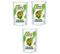 3 x Saclà OlivOli Olive Verdi Snocciolate Cored Green Olives Ideal for aperitifs, salads and for enriching your dishes, 185 g bag (85 g dripped)