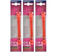 3 x Saver - Ancol - Gloss Reflective Cat Collar Red