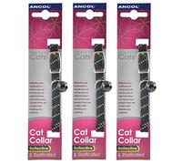 3 x Saver - Ancol - Reflective Softweave Cat Collar Black