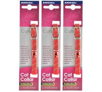 3 x Saver - Ancol - Reflective Softweave Cat Collar Red