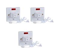3 X Schneider Gswpull50N Shower Ceiling Pull Switch With Neon & Indicator Dp 50A
