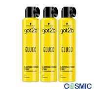 3 X Schwarzkopf Got2B Glued Blasting Freeze Hair Spray for Screaming Hold 300ml