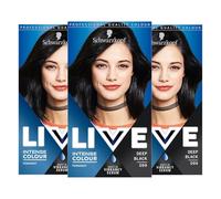 3 x Schwarzkopf Live Color XXL Colour Intense Permanent Coloration 99 Deep Black