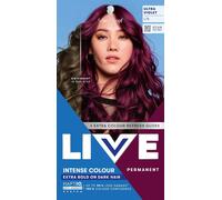 Schwarzkopf LIVE Intense Colour L76 Ultra Violet, Long-lasting Permanent Purple Hair Dye, Extra Bold on Darker Hair, With Extra Colour Refresh Gloss