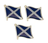 3 x Scotland Saltire Flag Lapel Pins - Scottish St Andrew’s Cross National Badge Set - Patriotic Blue & White Enamel Accessories - Size: 1.6cm x 1.9cm