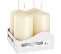 3 x Set of 4 Pillar Candles 40 x 80 mm - Ivory