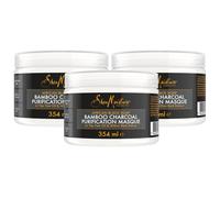 3 x Shea Moisture African Black Soap Bamboo Charcoal Purification Hair Masque 354ml