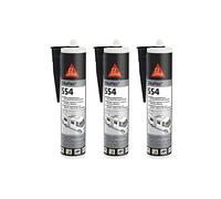 3 x Sikaflex 554 elastic, versatile, weather-resistant, primerless mounting adhesive, 300 ml, white