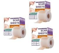 3 x silicone scar tape for surgical scars, extra long scar sheets for C-section, tummy tuck, skin regeneration strips overnight for women, men and adults