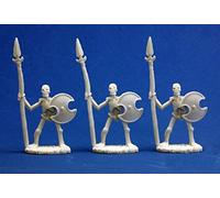 3 x SKELETON SPEARMEN - Reaper Bones miniature for role playing and war games - 77001