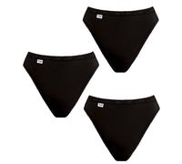Sloggi Women's Tai Briefs Basic+ 3 Pack – High-leg, 95% Cotton – Black
