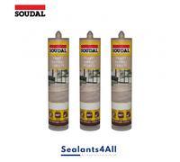 3 x Soudal Parquet Flexible Joint Sealant 290ml, Laminate Sealer, Medium Oak
