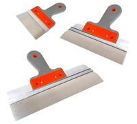 3 x Stainless Steel Taping Knife Set - 150, 200 & 250mm Drywall Jointing Knives, Plastering, Rendering & Filling Spatulas for DIY & Professional Use