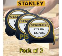3 x Stanley 1-30-656 8m 26ft tylon pocket measuring tape