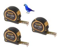3 x Stanley 8m / 26ft Pocket Tape Measure with Tylon Blade 1-30-656 3 PACK