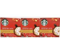 3 X STARBUCKS DOLCE GUSTO TOFFEE NUT LATTE COFFEE PODS 18 SERV.Exp. 30/08/2026