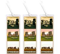 3 x Stonehenge - Wiltshire - Bookmark 155 X 55 mm Laminated Wth Tasel