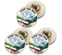 3 x Stop The War In Iran (BU27) Lapel Pin Badges