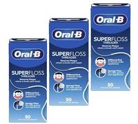 3 x Super Waxed Dental Floss 50 Strands Braces Bridge Wide Space Oral Teeth